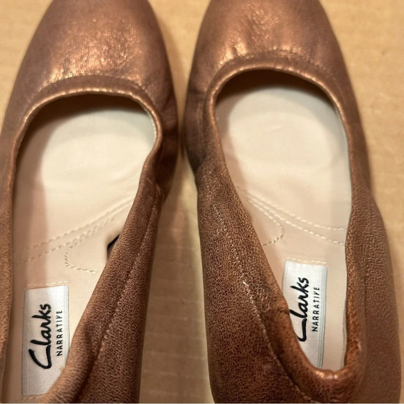 Bronze metallic Clark’s Grace Eva chunky heel shoes, size 7.5, comfortable - Picture 8 of 12
